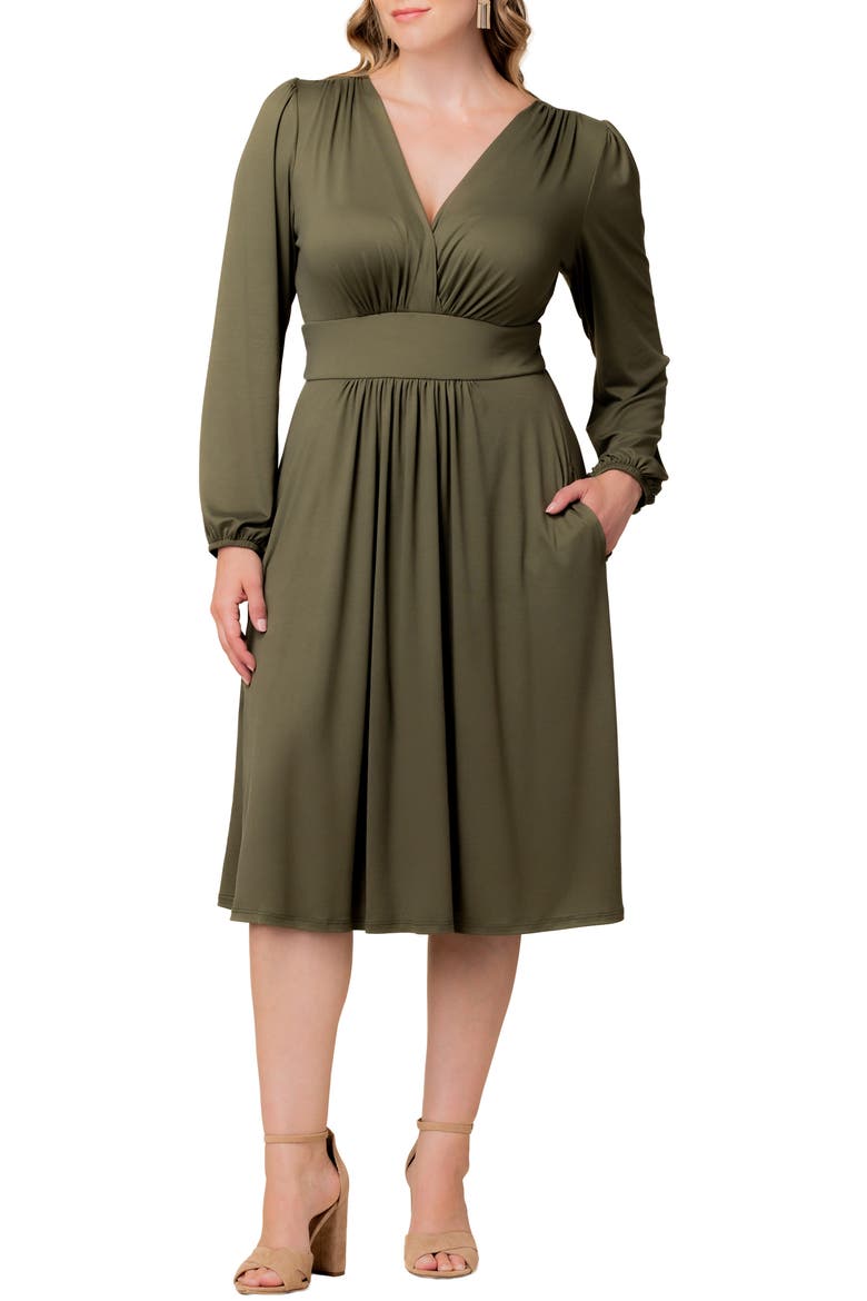 Diana Long Sleeve Dress, Main, color, OLIVE