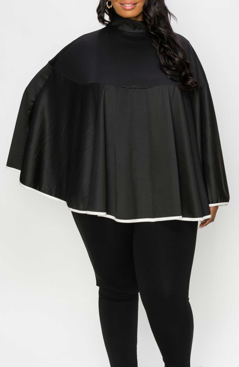L I V D Kadra Ribbon Detail Cape, Main, color, Black