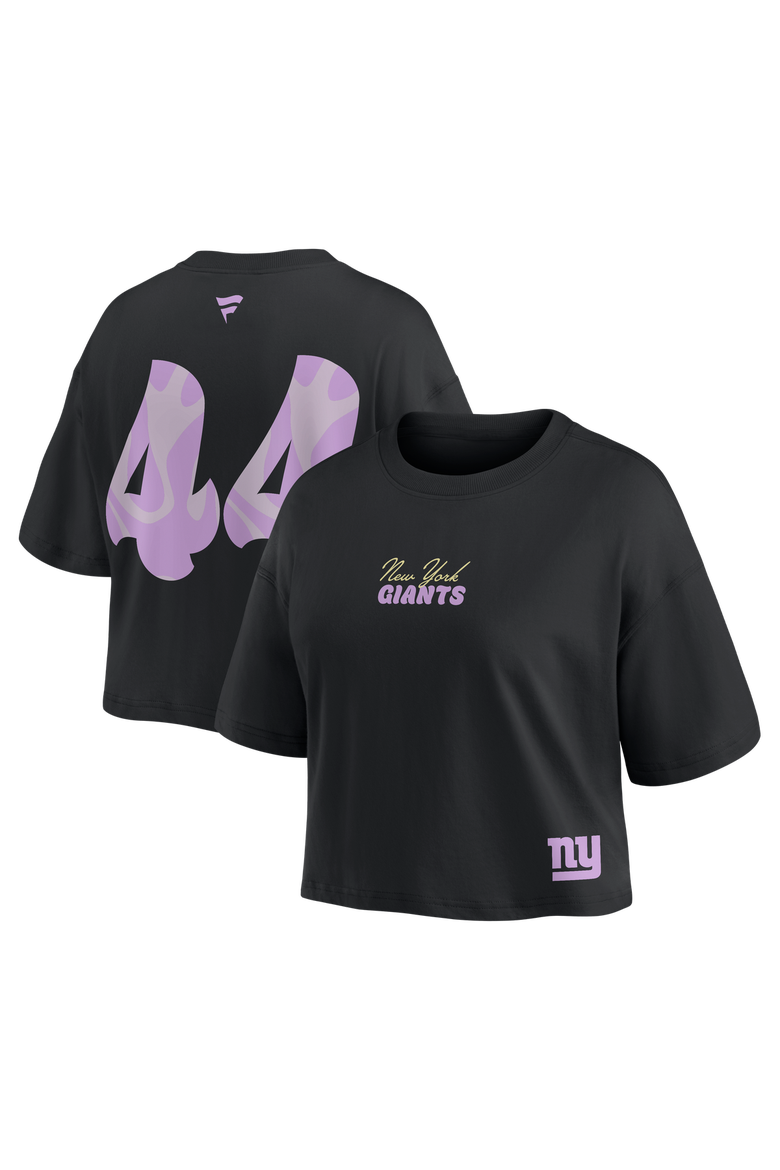 Women's Fanatics Cam Skattebo Black New York Giants Fashion Cropped T-Shirt, Main, color, Black