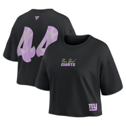FANATICS Women's Fanatics Cam Skattebo Black New York Giants Fashion Cropped T-Shirt