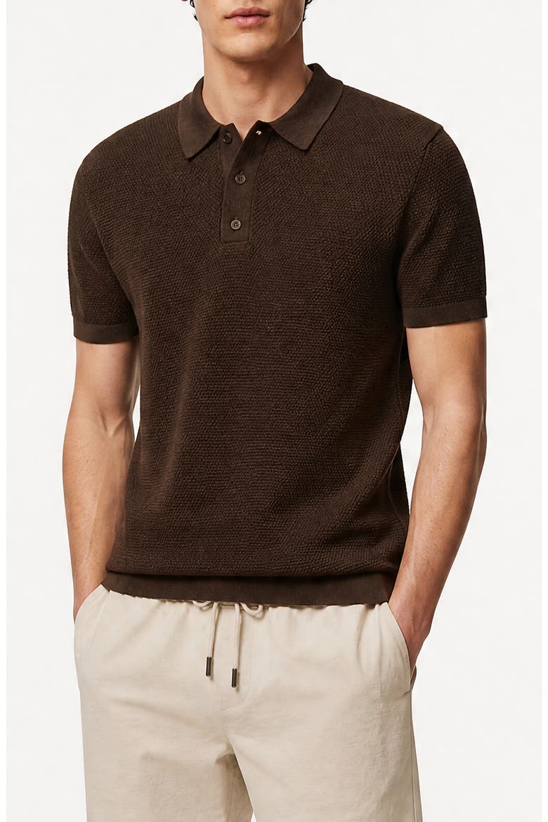 Cotton Textured Knit Polo, Main, color, KONA