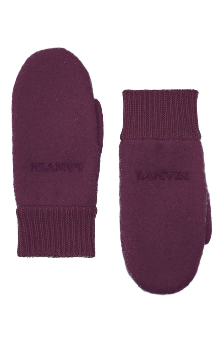 Lanvin Wool Mittens, Main, color, Burgundy
