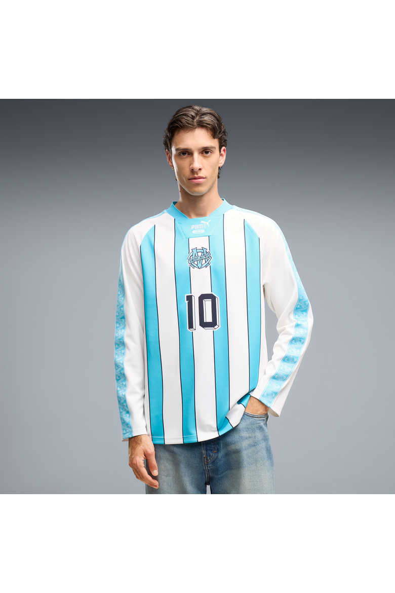 Men's Puma  White Olympique Marseille 2026/27 King Long Sleeve Fashion Jersey, Main, color, White