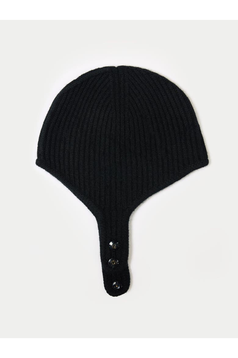 Knitted Aviator Cap, Main, color, black