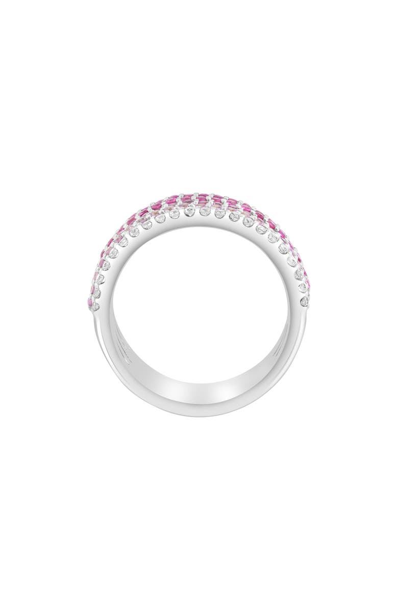 EFFY Sterling Silver Pavé Pink Sapphire, Rhodolite & White Zircon Band Ring, Alternate, color, Pink