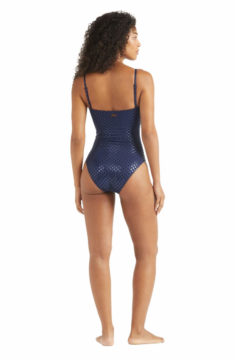 Vilebrequin Women's Sparkling Bustier One-Piece Relief Swimsuit, Alternate, color, Bleu Marine