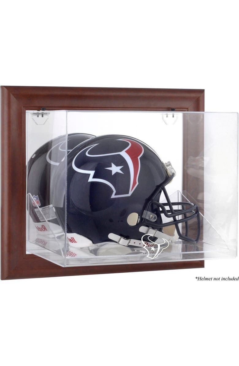 FANATICS AUTHENTIC Houston Texans Brown Framed Wall-Mountable Logo Helmet Case, Main, color,