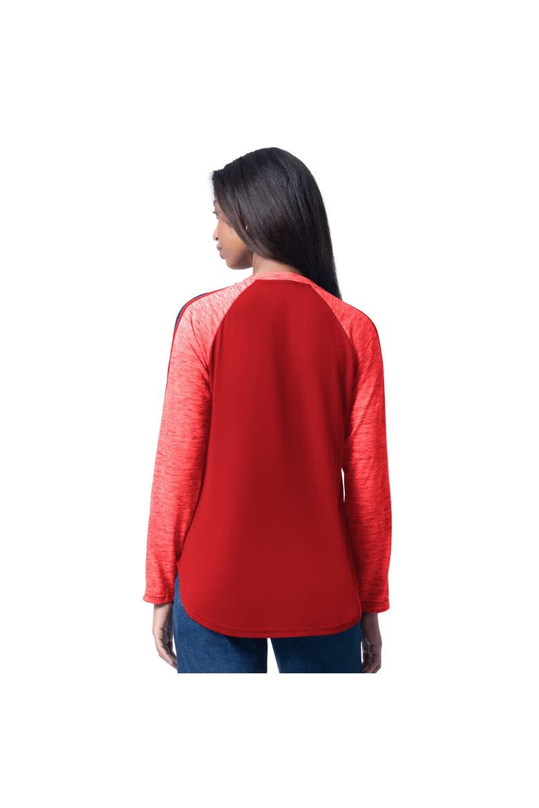 Women's G-III 4Her by Carl Banks Red Philadelphia Phillies Top Dog Raglan Long Sleeve V-Neck T-Shirt, Alternate, color, Red