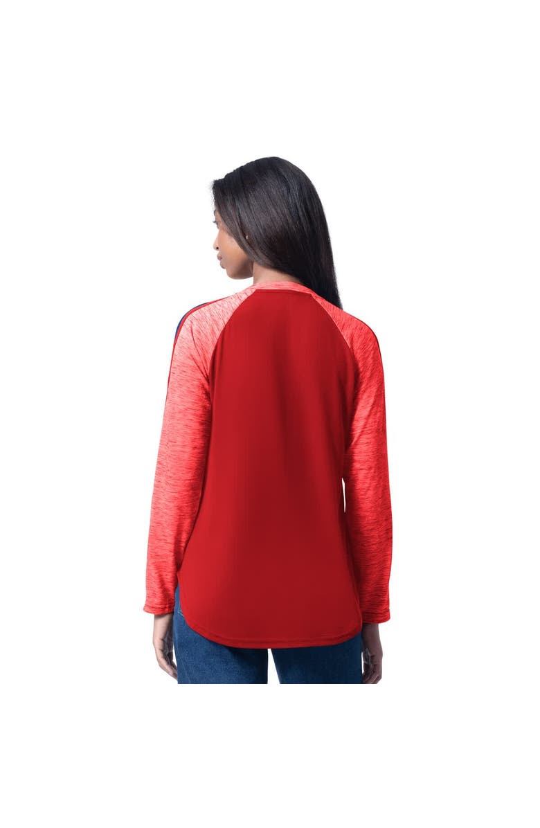 G-III 4HER BY CARL BANKS Women's G-III 4Her by Carl Banks Red Philadelphia Phillies Top Dog Raglan Long Sleeve V-Neck T-Shirt, Alternate, color, Red