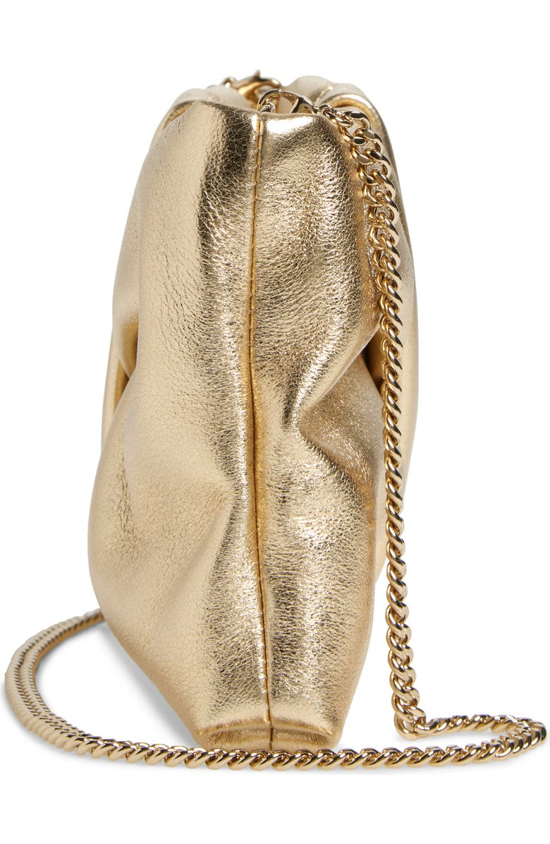 Jimmy Choo Bonny Metallic Leather Clutch, Alternate, color, Gold
