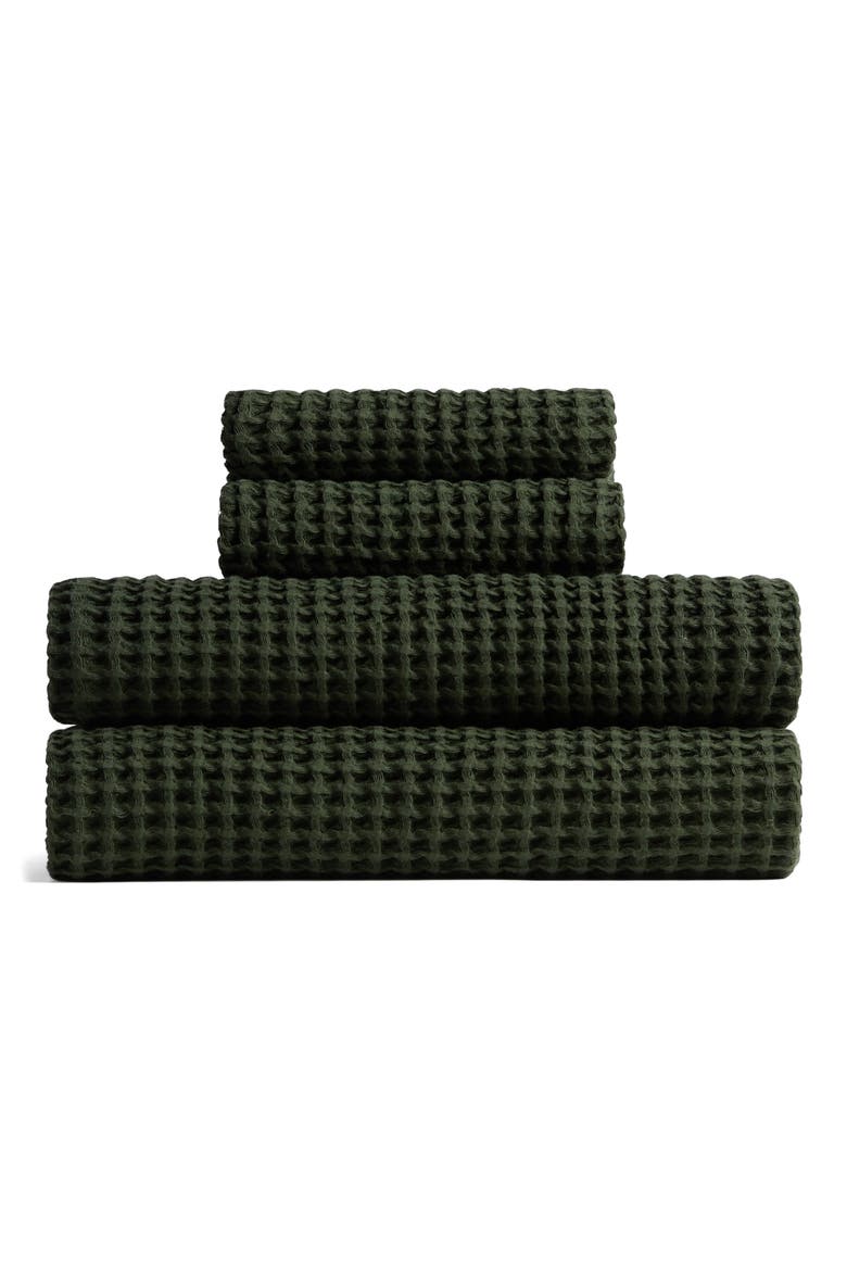 Waffle Towels, Main, color, EVERGREEN