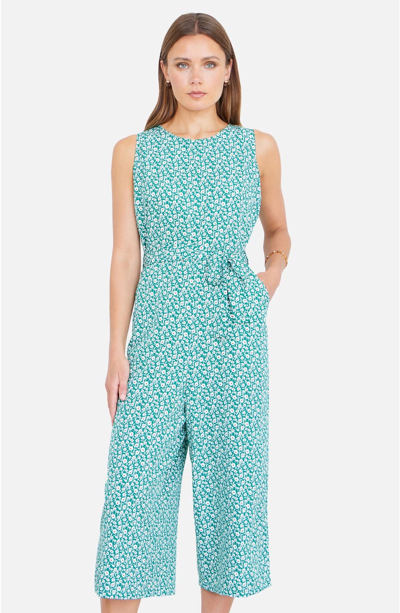 Yumi Ditsy Culotte Jumpsuit, Alternate, color, Green