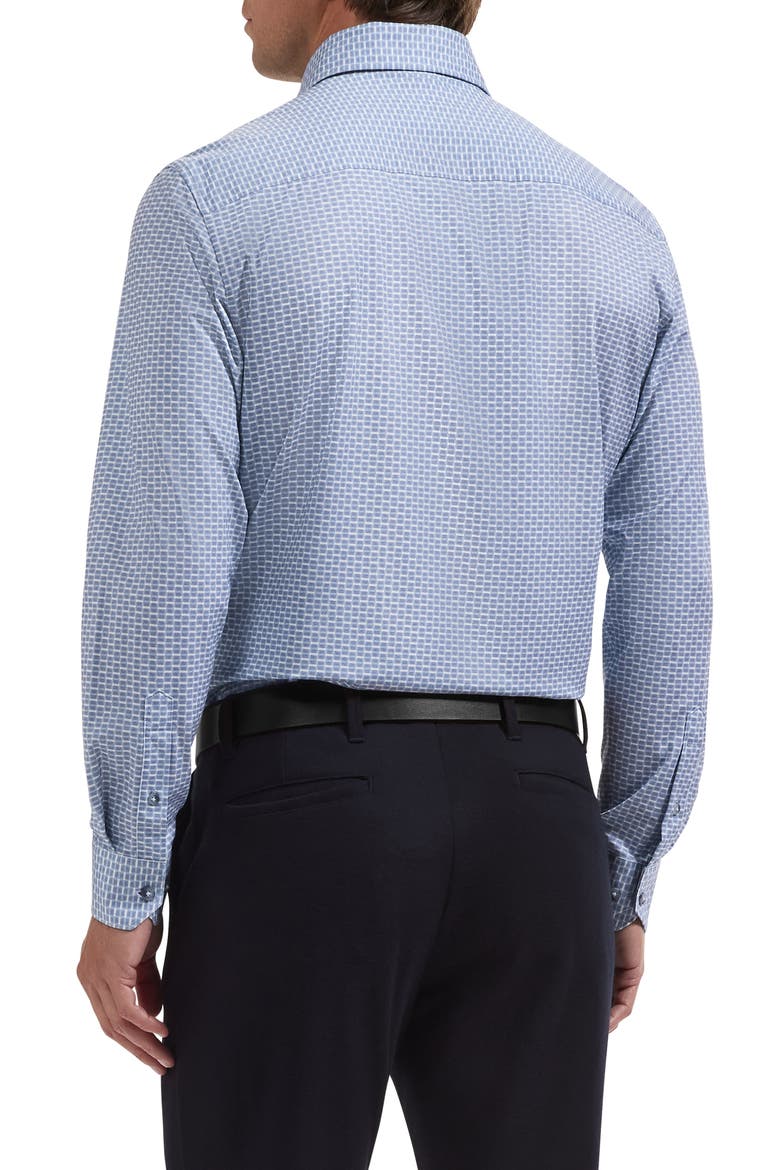 Devon OoohCotton® Print Button-Up Shirt, Alternate, color, HAZY BLUE