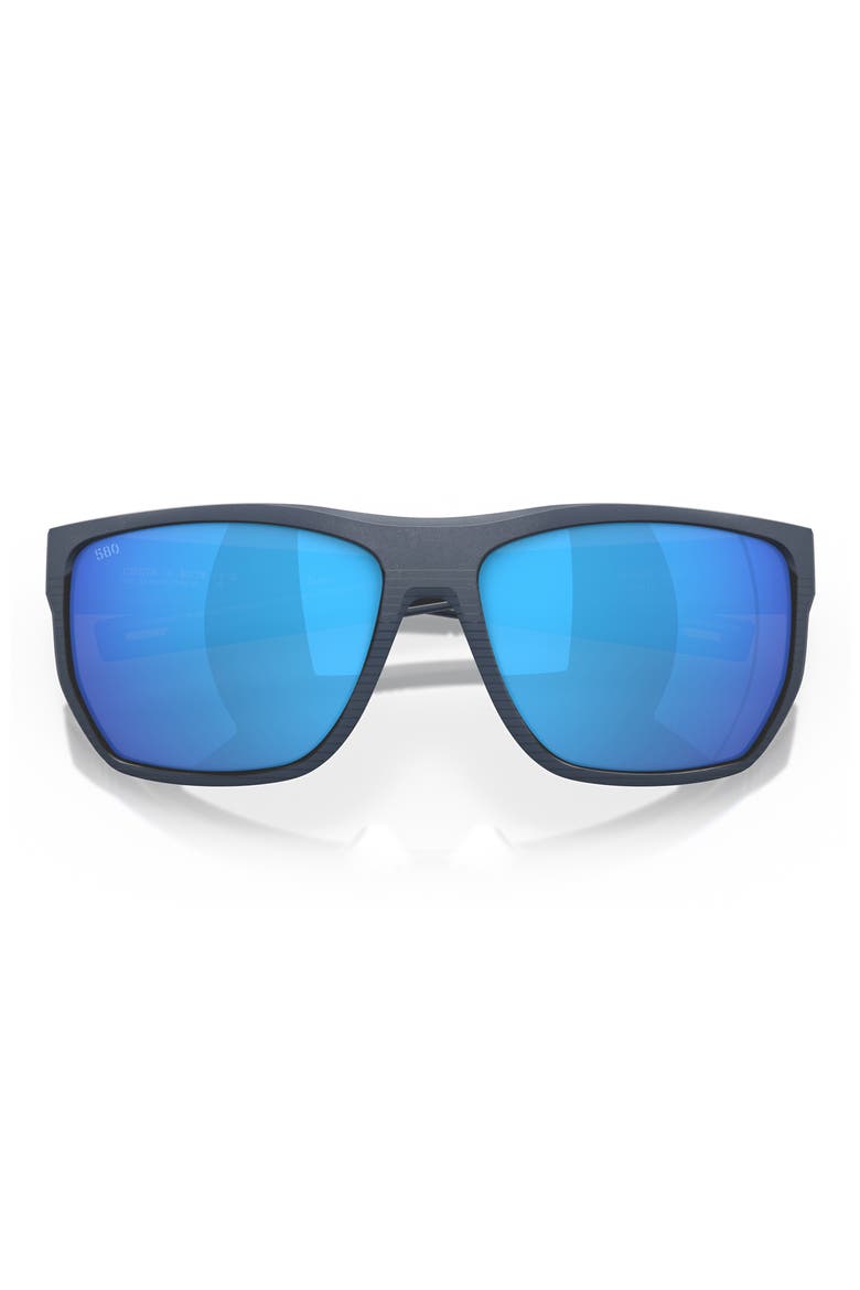 Santiago 63mm Oversize Polarized Rectangular Sunglasses, Alternate, color, BLUE MIRROR