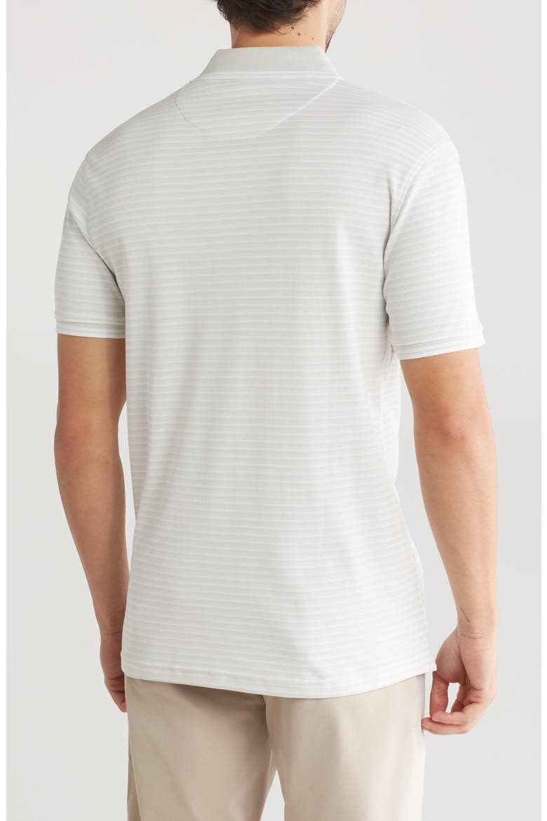 Stripe Cotton Blend Polo Shirt, Alternate, color, GREY