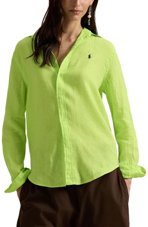 Classic Fit Linen Button-Up Shirt