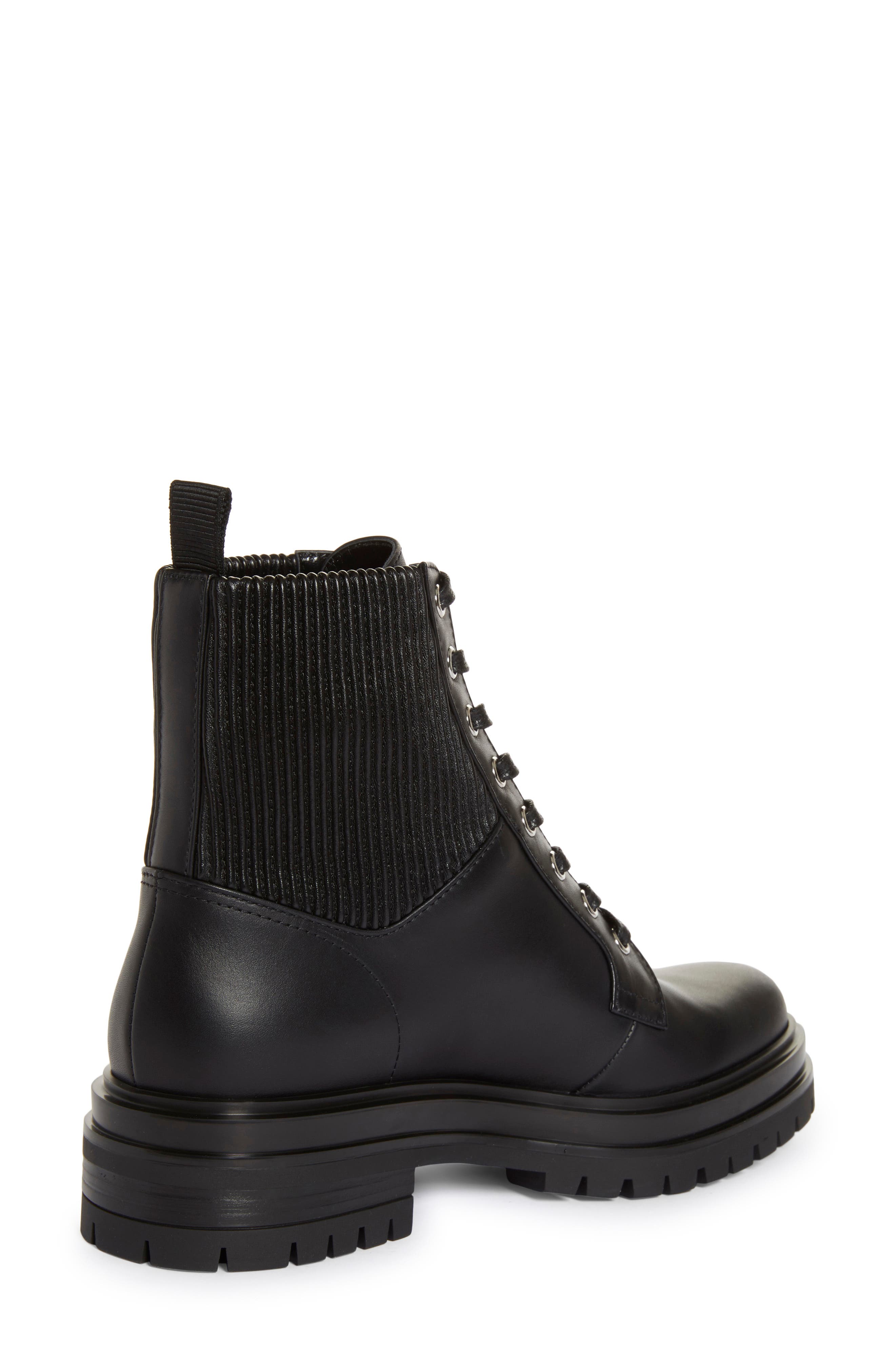 Gianvito Rossi Lug Sole Lace-Up Chelsea Boot, Alternate, color, 