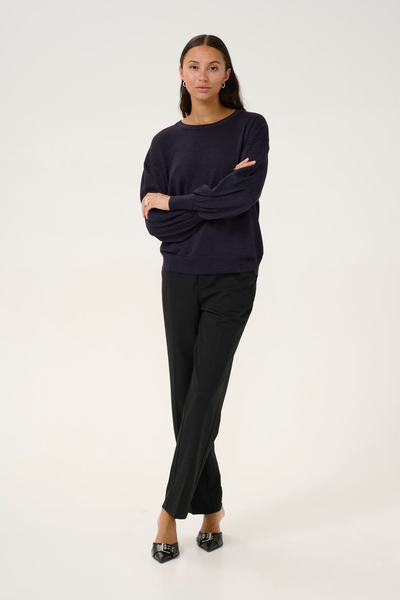 Regina Metallic Knit Pullover, Alternate, color, Dawn Purple