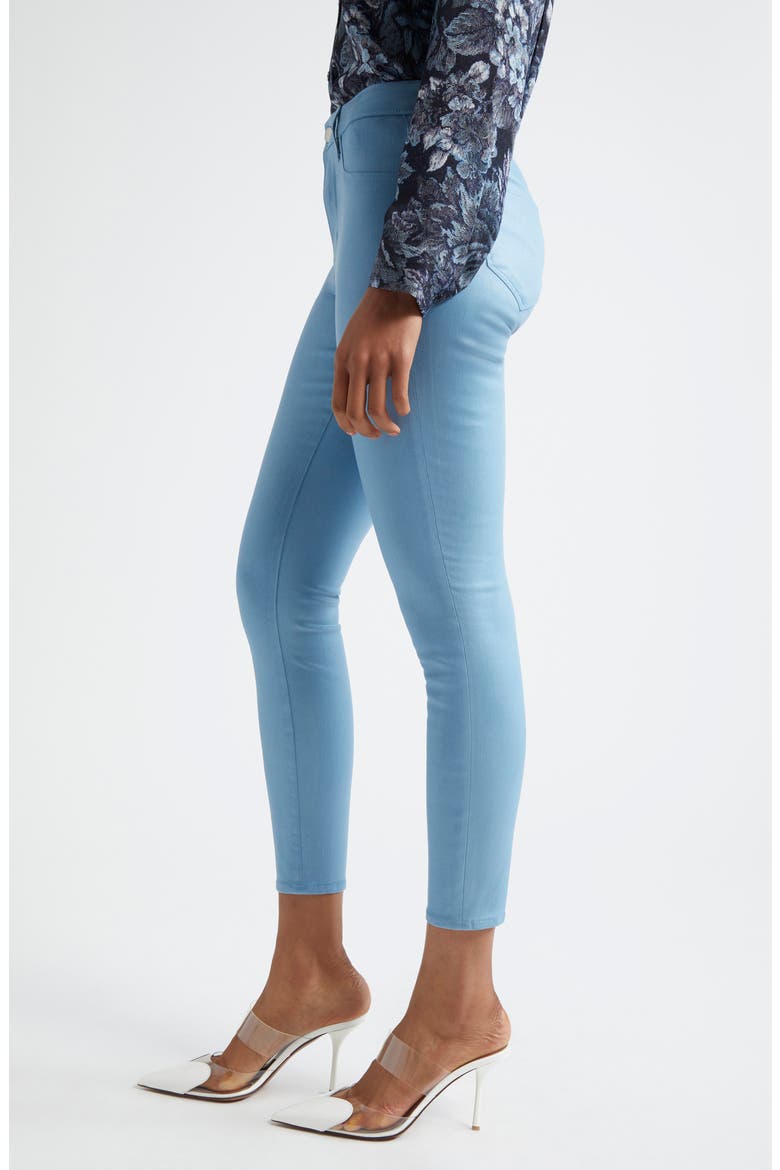 Margot Coated Crop High Waist Skinny Jeans, Alternate, color, BLUE MIST COATED