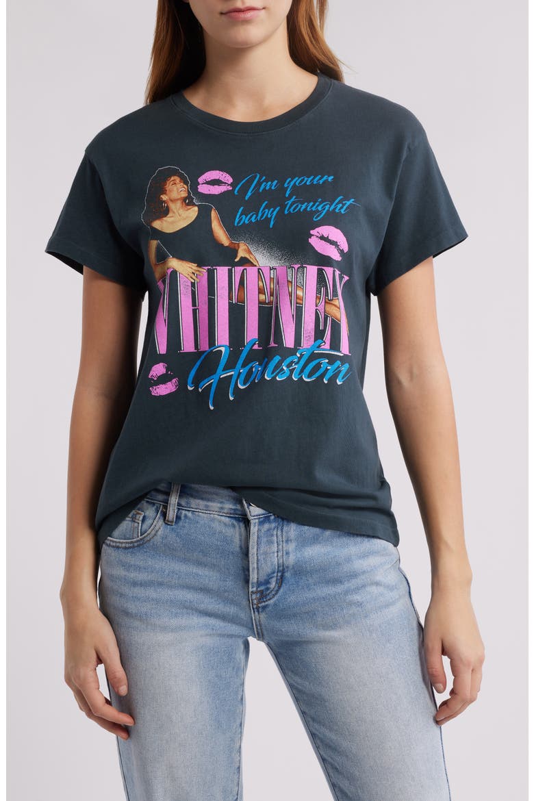 Whitney Houston Tonight Cotton Graphic T-Shirt, Main, color, VINTAGE BLACK