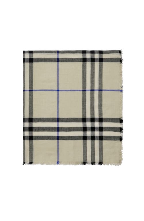 Burberry Wide Check Wool Scarf In Lichen