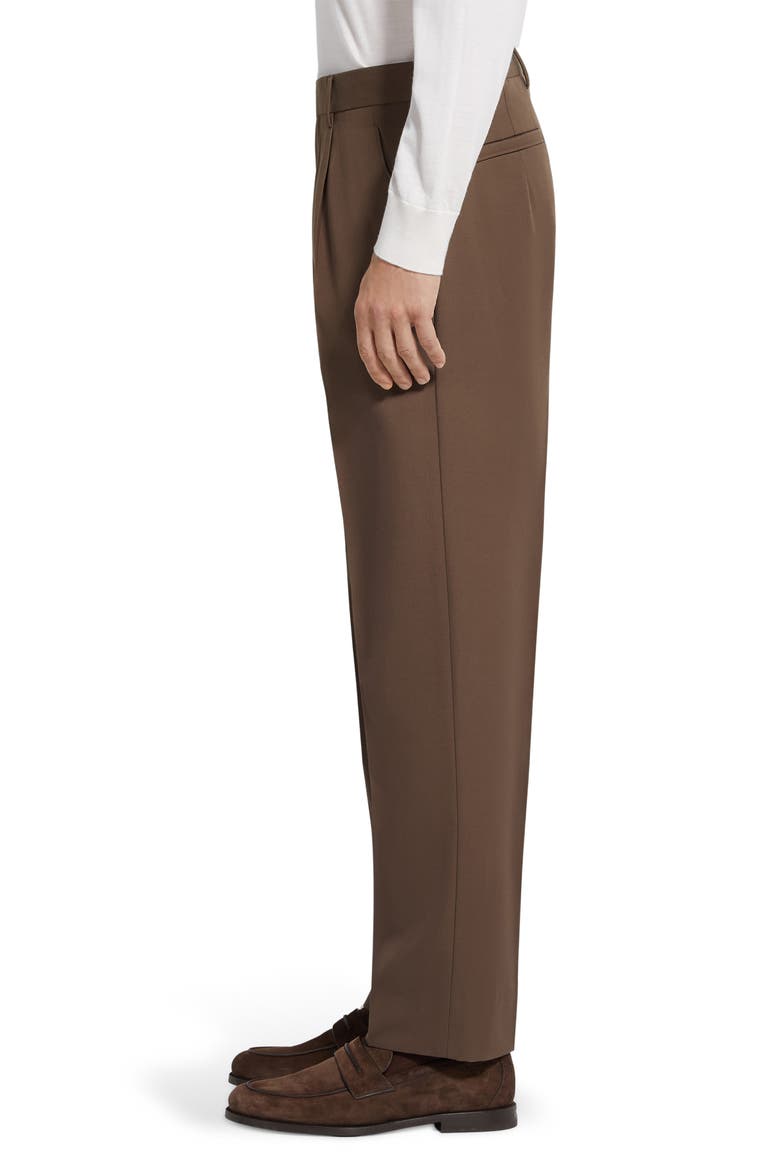 Cotton & Wool Trousers, Alternate, color, BROWN