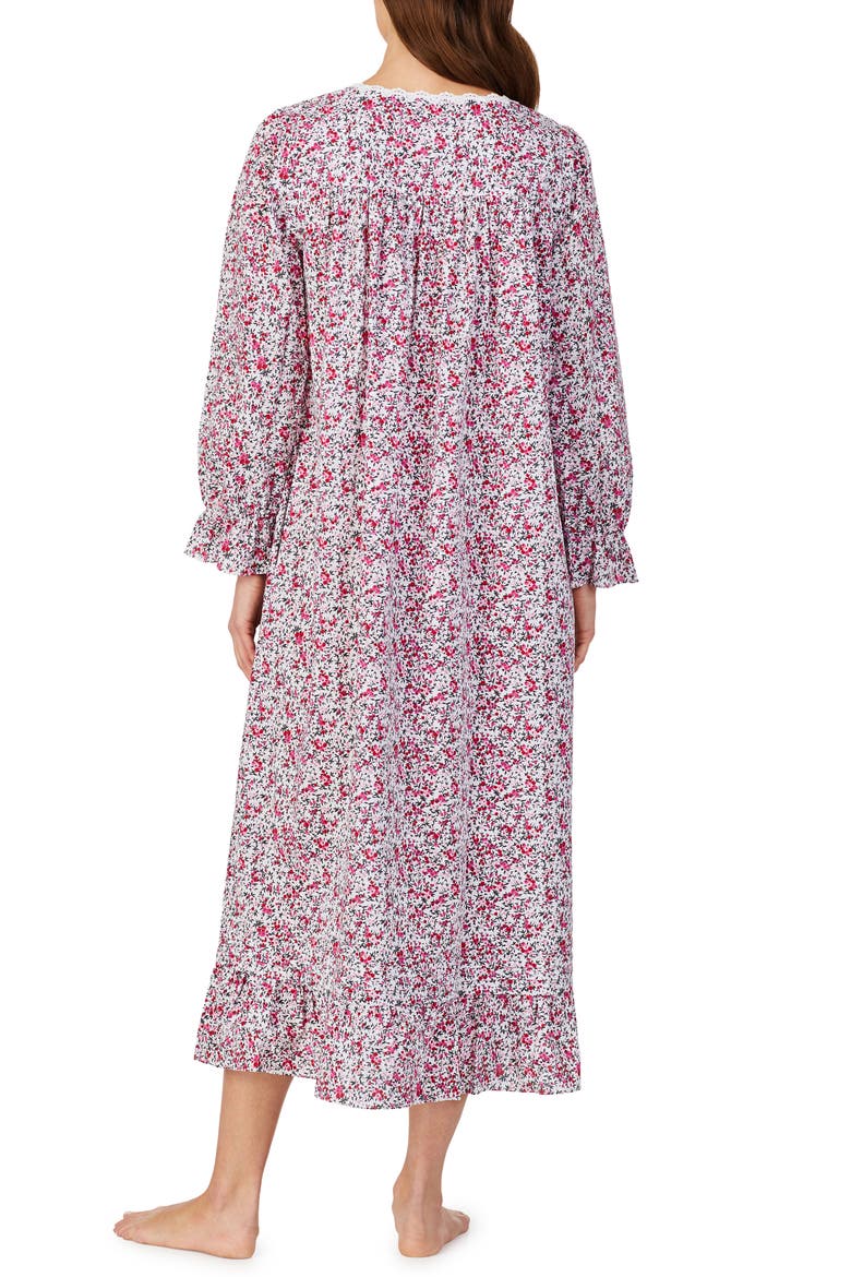 Cotton Lawn Long Sleeve Ballet Nightgown, Alternate, color, WHITE FLORAL
