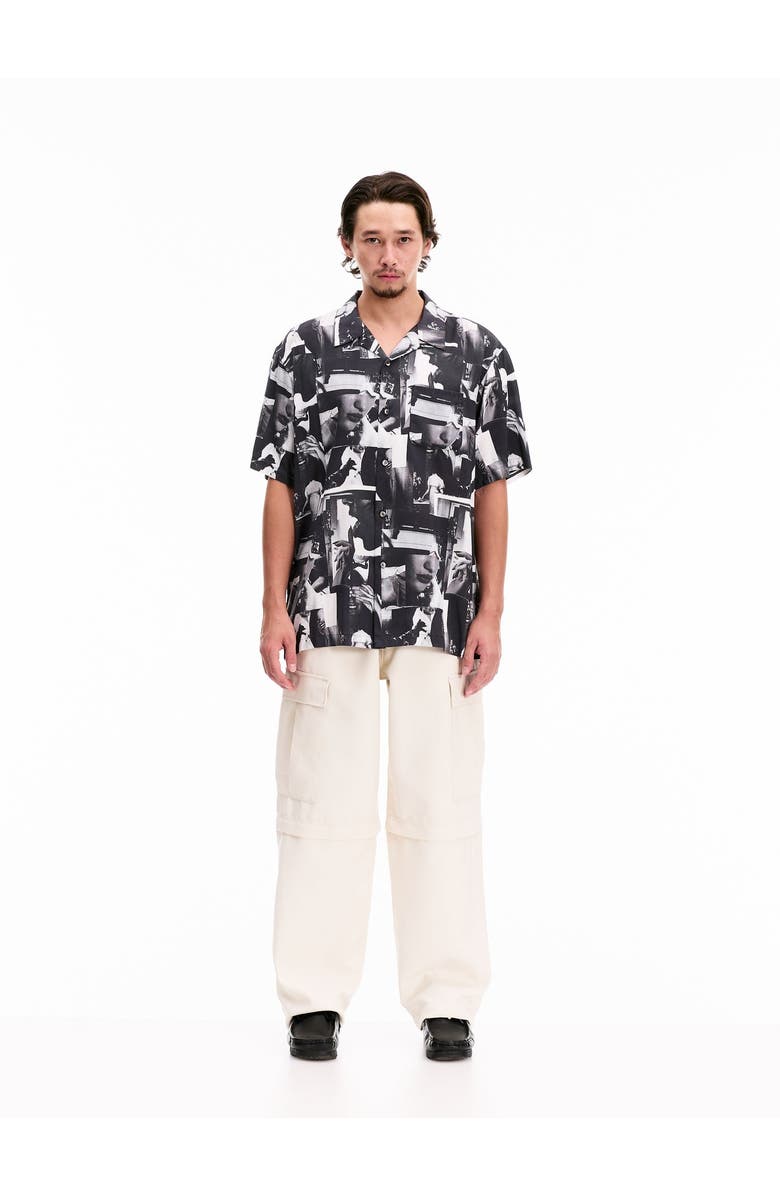 vowels Printed Still Shirt, Alternate, color, Black