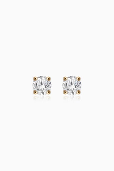 14K Yellow Gold Shine Bright Diamond Mini Studs