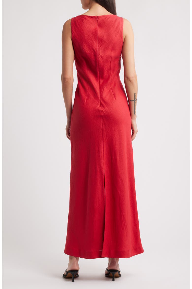 Lydie Linen Maxi Dress, Alternate, color, RED