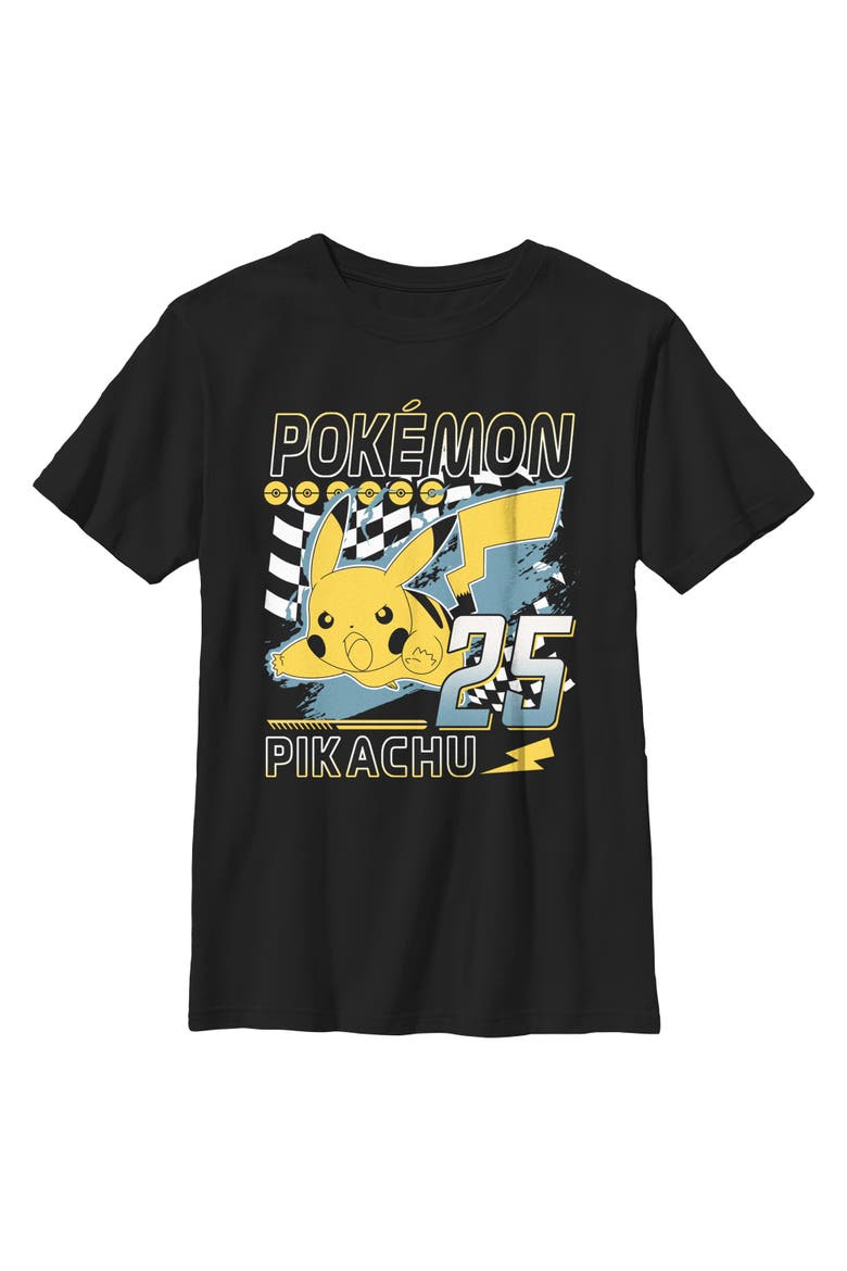 Boy's Pokemon Pikachu 25  Graphic T-Shirt, Main, color, Black