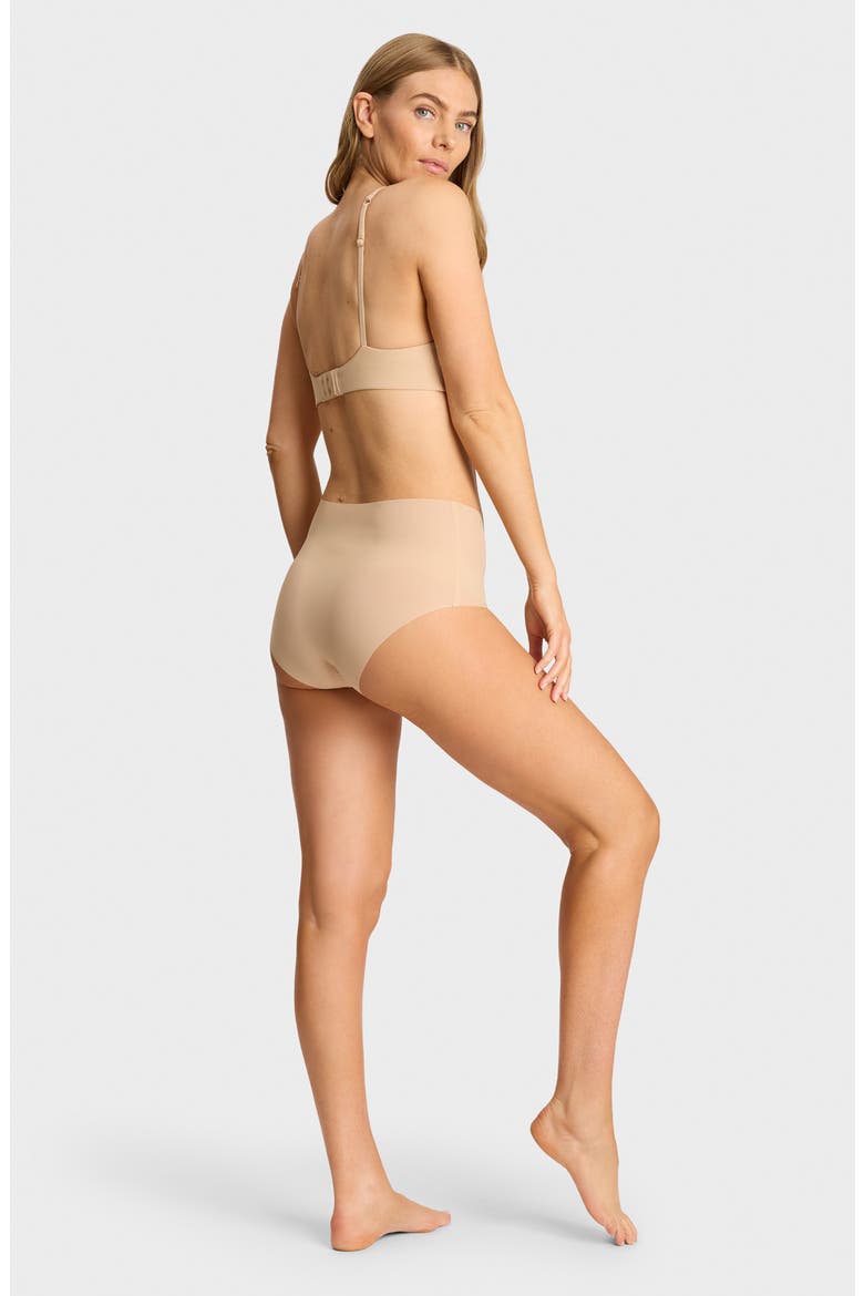 Invisible Rib One Size High Rise Bikini, Alternate, color, BEIGE