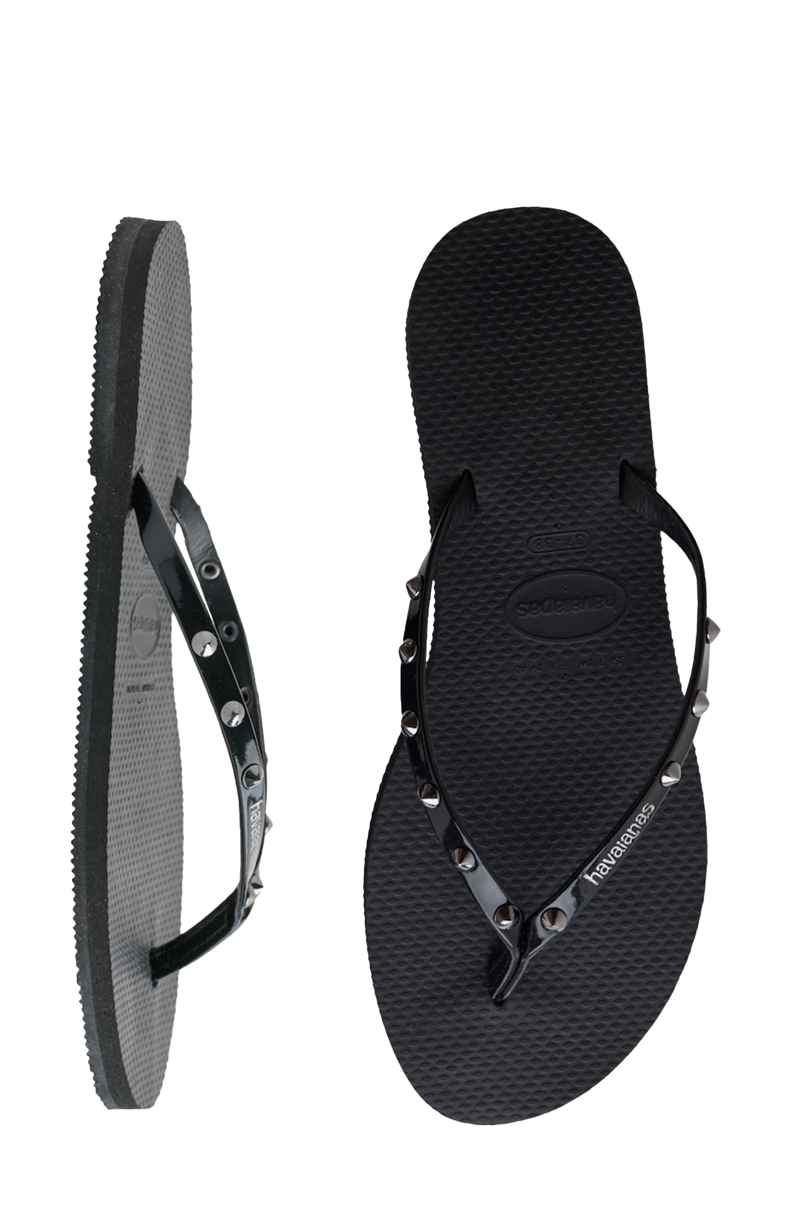 Havaianas You Spikes Flip Flop, Alternate, color, Black