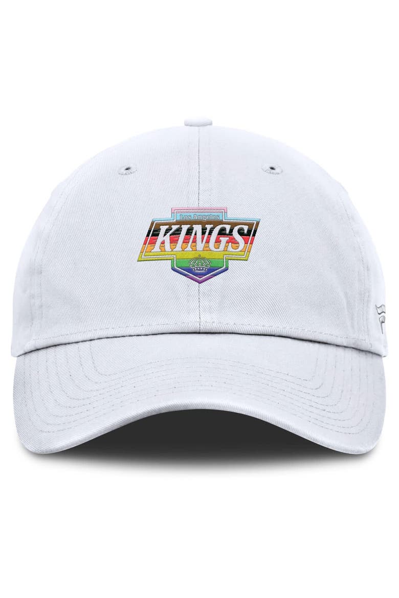 Men's Fanatics White Los Angeles Kings PRIDE Adjustable Hat, Alternate, color, White