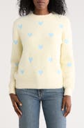 Nicole Miller Fluffy Heart Pullover Sweater