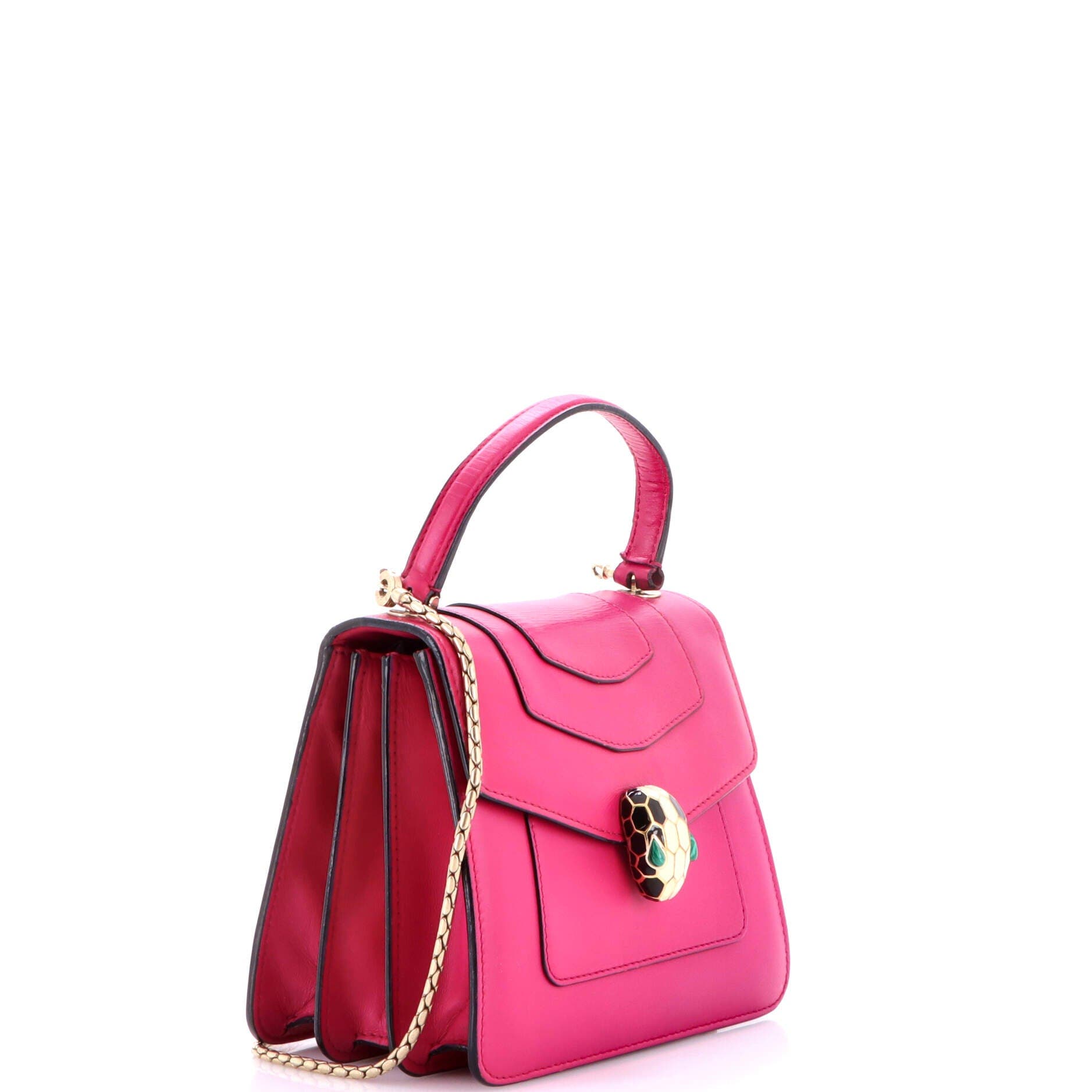 Serpenti Forever Top Handle Bag Leather Medium, Alternate, color, Pink