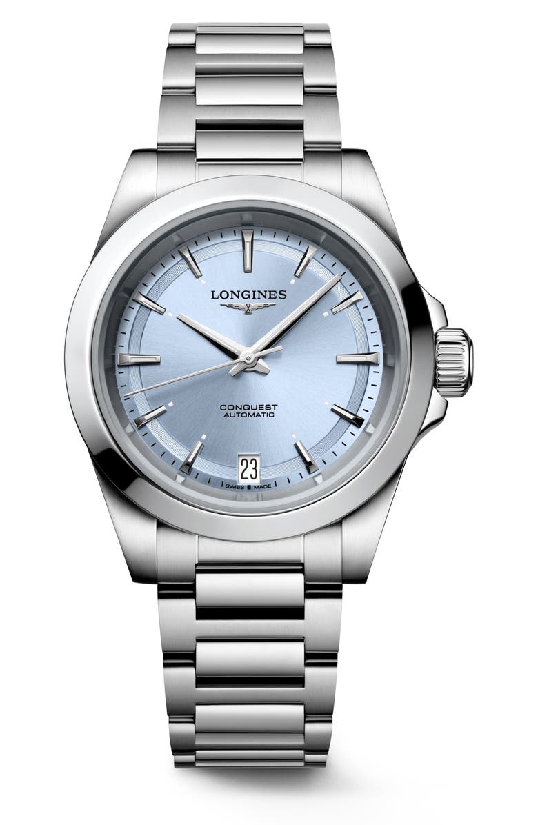 Longines Conquest Automatic Bracelet Watch, 34mm, Main, color, Blue