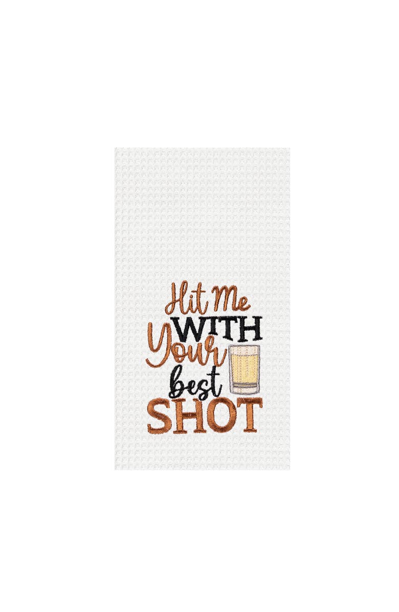 C&F Home "Hit Me With Your Best Shot" 100% Cotton Waffle Weave Dishtowel, Main, color, Orange