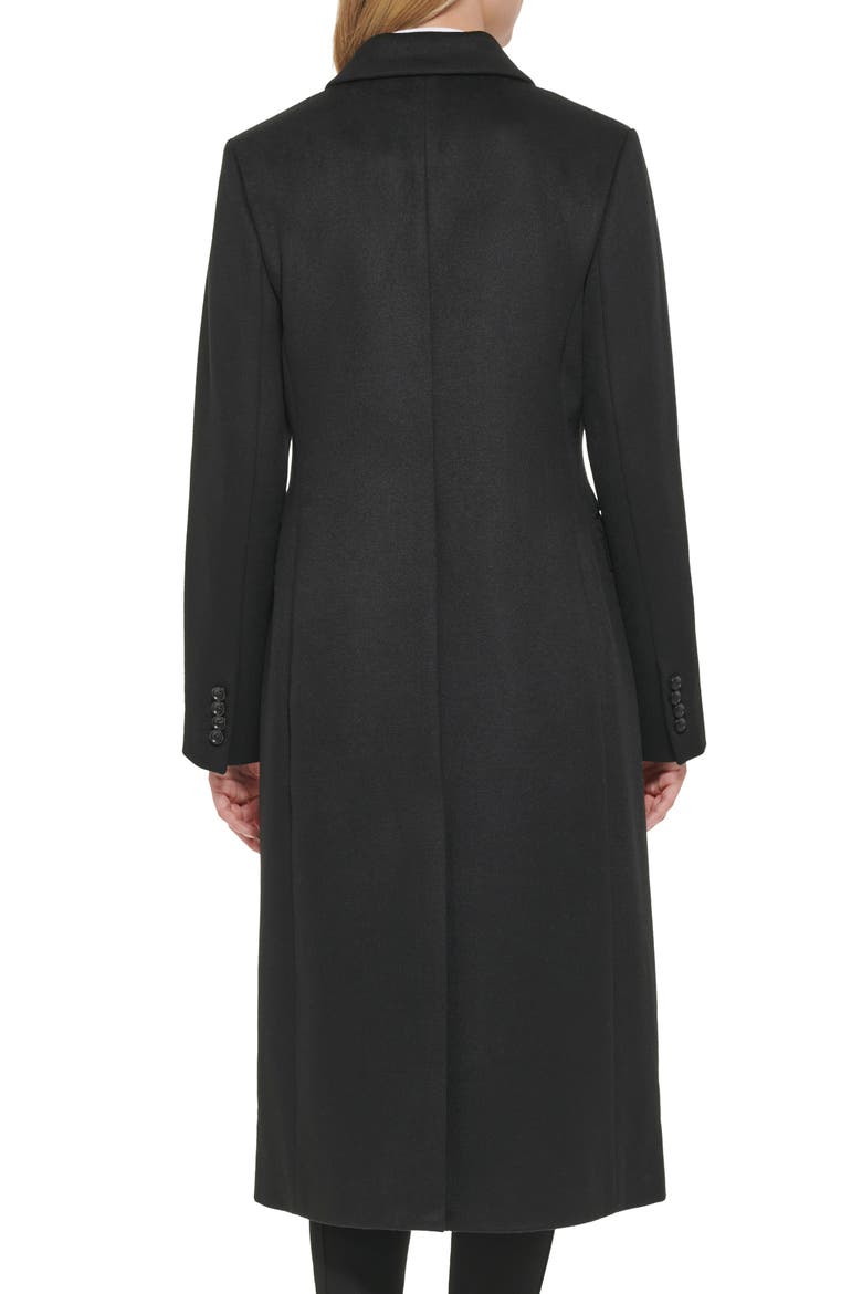 Wool Blend Double Breasted Coat, Alternate, color, BLACK