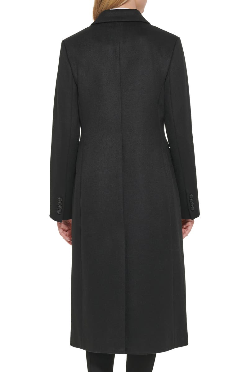 KARL LAGERFELD PARIS Wool Blend Double Breasted Coat, Alternate, color, Black