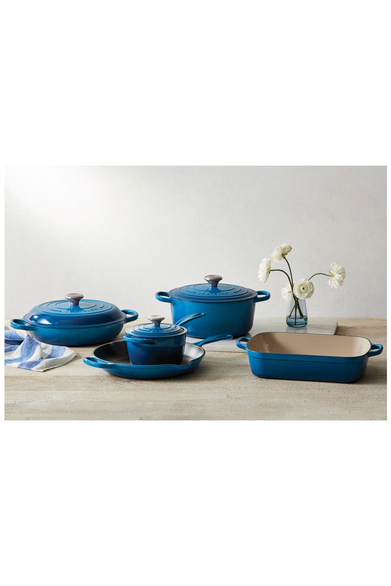 3 1/2-Quart Signature Round Enamel Cast Iron French/Dutch Oven, Alternate, color, CARIBBEAN