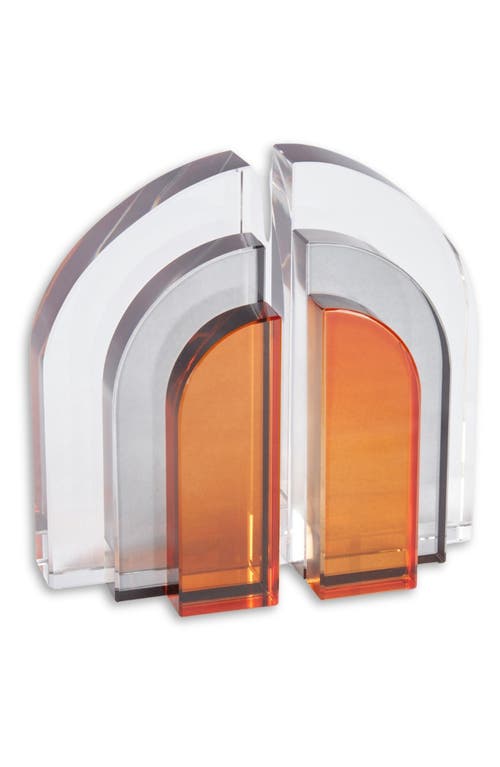 Bey-Berk Archer Crystal Bookends in Multi Color Orange 