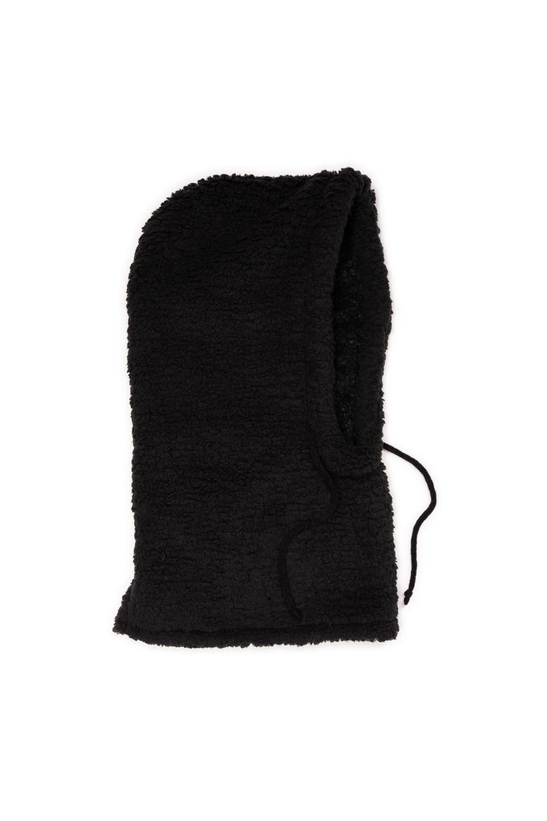 Women's Balaclava Faux Shearling Overhood, Main, color, Black