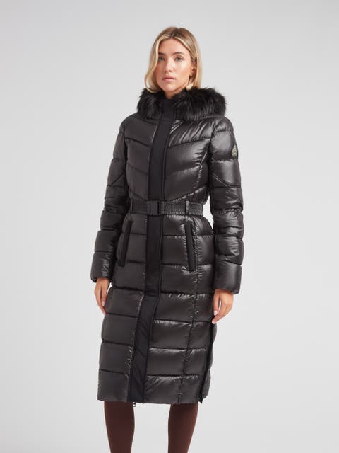 Diamond Belted Extra Long Down Coat