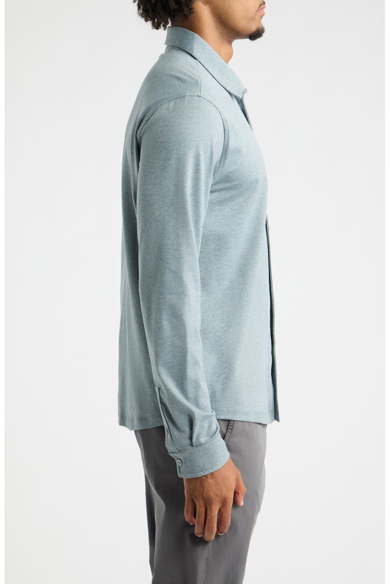 Ponto Knit Button-Up Shirt, Alternate, color, FOGGY BLUE HEATHER