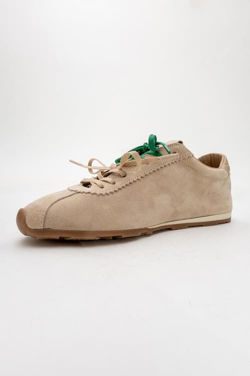 Forever & Always Shoes Crea Leather Sneakers In Beige Suede Leather