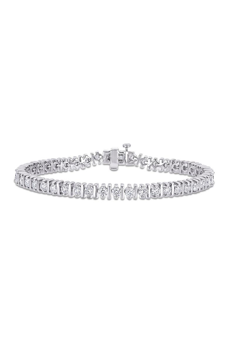 Sterling Silver Created 4 1/2ctw Moissanite Bracelet, Main, color, WHITE