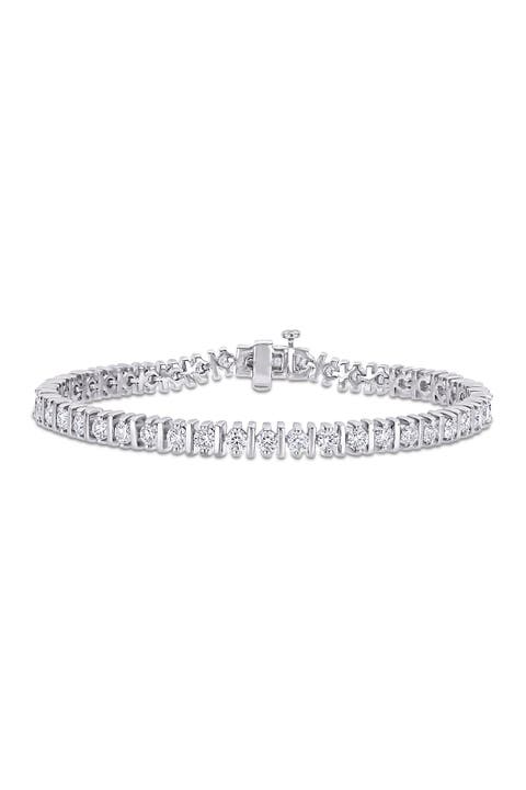 Sterling Silver Created 4 1/2ctw Moissanite Bracelet