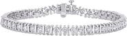 DELMAR Sterling Silver Created 4 1/2ctw Moissanite Bracelet