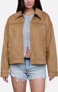 Blu Pepper Studded Faux Suede Collar Jacket